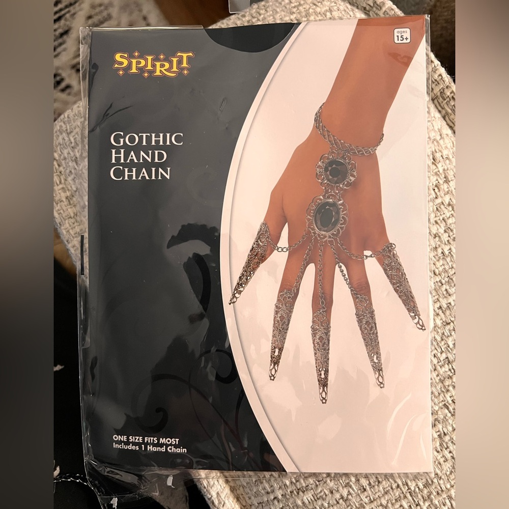 Spirit Gothic Hand Chain - Silver and Black